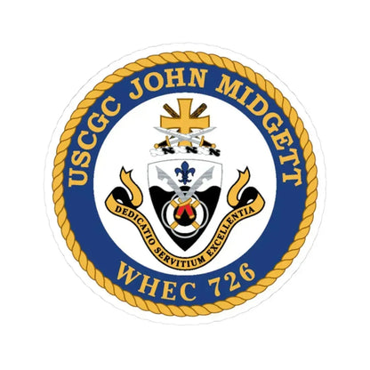 USCGC John Midgett WHEC 726 (U.S. Coast Guard) STICKER Vinyl Kiss-Cut Decal 3 Inch White - The Sticker Space