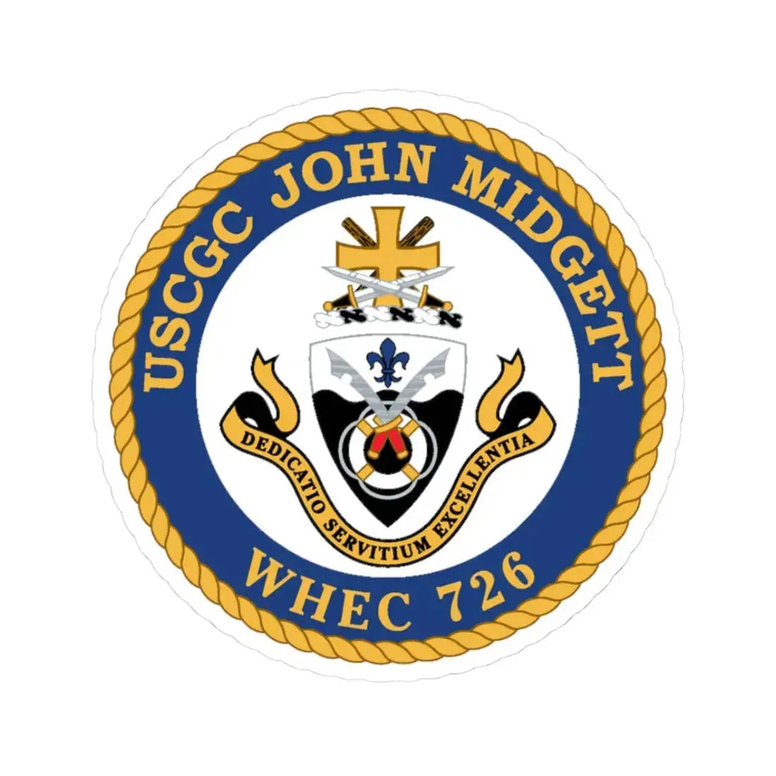USCGC John Midgett WHEC 726 (U.S. Coast Guard) STICKER Vinyl Kiss-Cut Decal 3 Inch White - The Sticker Space