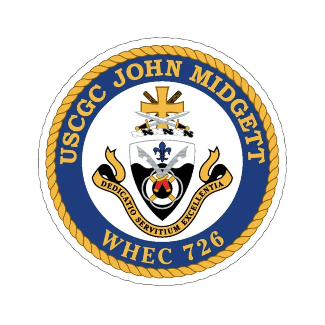 USCGC John Midgett WHEC 726 (U.S. Coast Guard) STICKER Vinyl Kiss-Cut Decal 4 Inch White - The Sticker Space