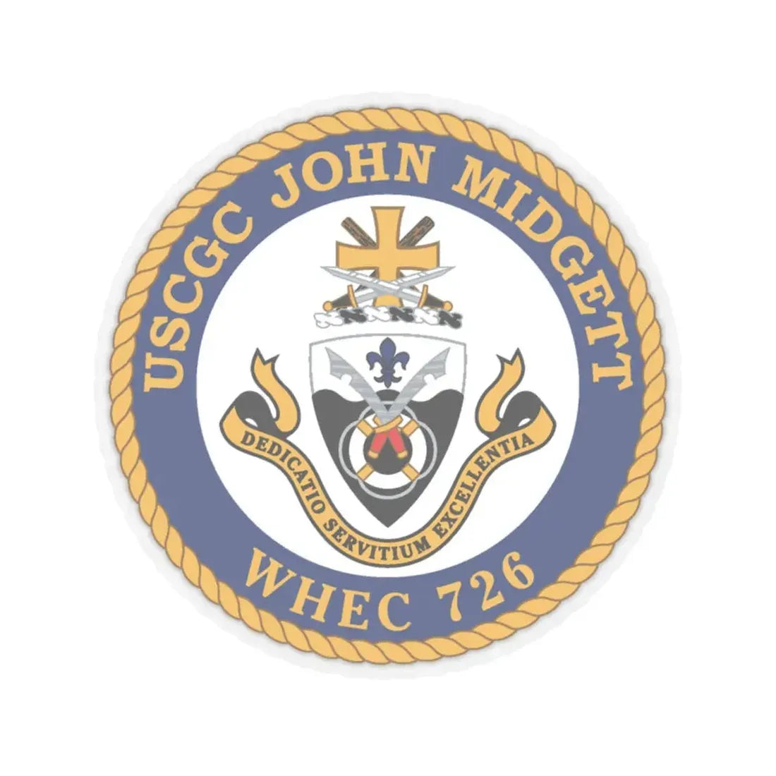 USCGC John Midgett WHEC 726 (U.S. Coast Guard) STICKER Vinyl Kiss-Cut Decal 6 Inch Transparent - The Sticker Space