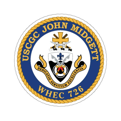 USCGC John Midgett WHEC 726 (U.S. Coast Guard) STICKER Vinyl Kiss-Cut Decal 6 Inch White - The Sticker Space