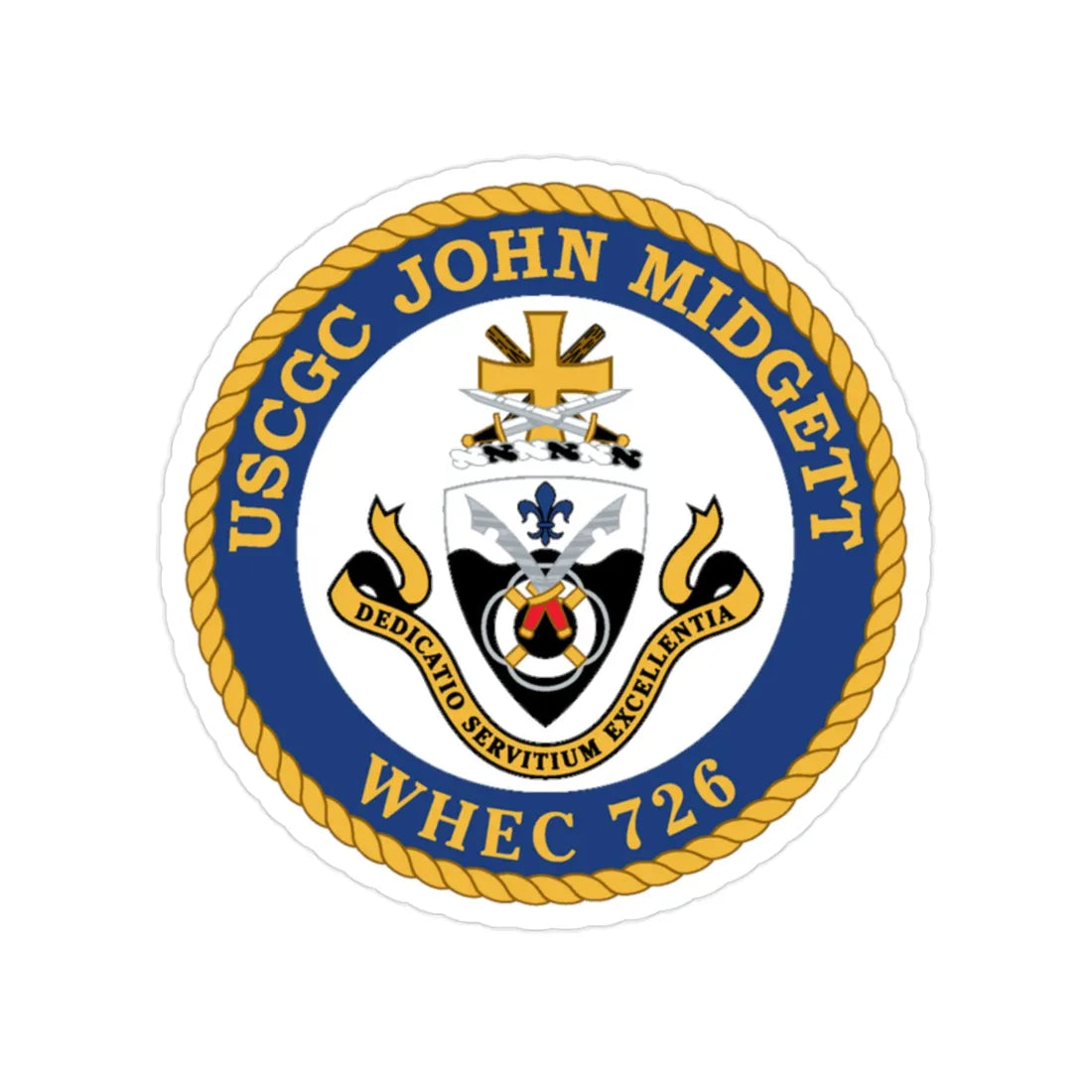 USCGC John Midgett WHEC 726 (U.S. Coast Guard) Transparent STICKER Die-Cut Vinyl Decal 2 Inch - The Sticker Space