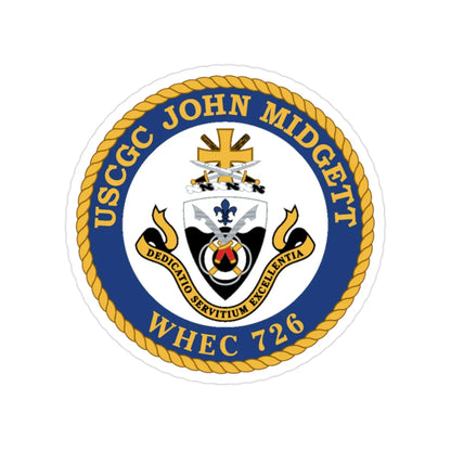 USCGC John Midgett WHEC 726 (U.S. Coast Guard) Transparent STICKER Die-Cut Vinyl Decal 2 Inch - The Sticker Space