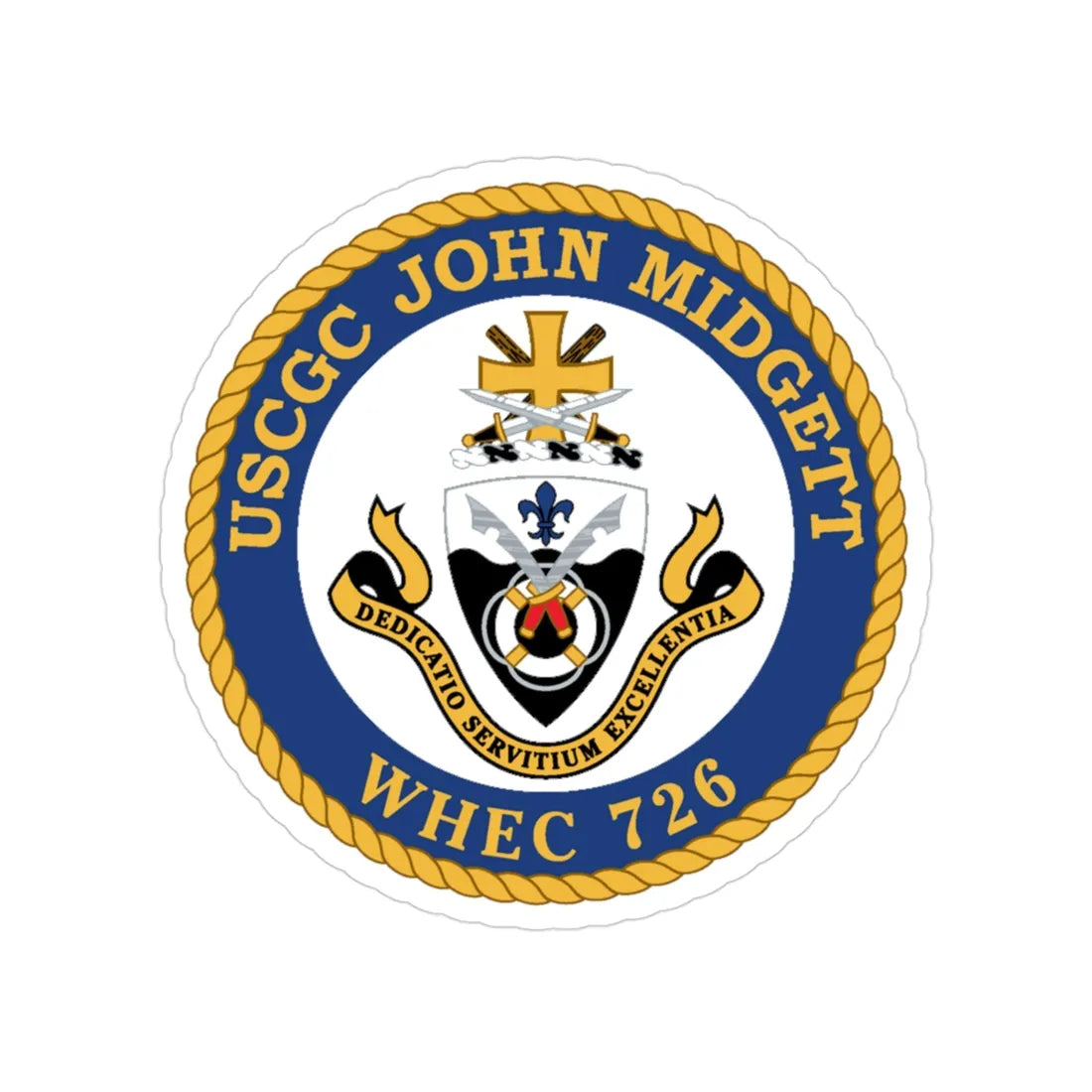 USCGC John Midgett WHEC 726 (U.S. Coast Guard) Transparent STICKER Die-Cut Vinyl Decal 3 Inch - The Sticker Space