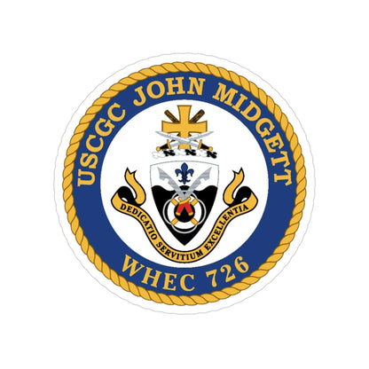 USCGC John Midgett WHEC 726 (U.S. Coast Guard) Transparent STICKER Die-Cut Vinyl Decal 3 Inch - The Sticker Space