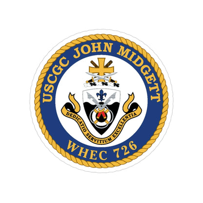 USCGC John Midgett WHEC 726 (U.S. Coast Guard) Transparent STICKER Die-Cut Vinyl Decal 4 Inch - The Sticker Space