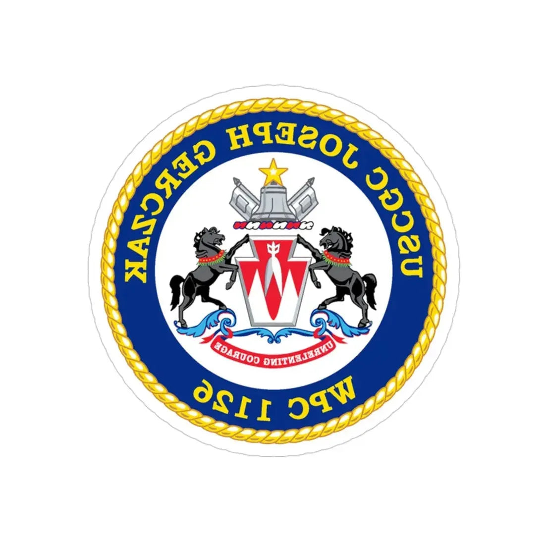 USCGC JOSEPH GERCZAK WPC 1126 (U.S. Coast Guard) REVERSE PRINT Transparent Die-Cut STICKER 3 Inch Die-Cut Transparent - The Sticker Space