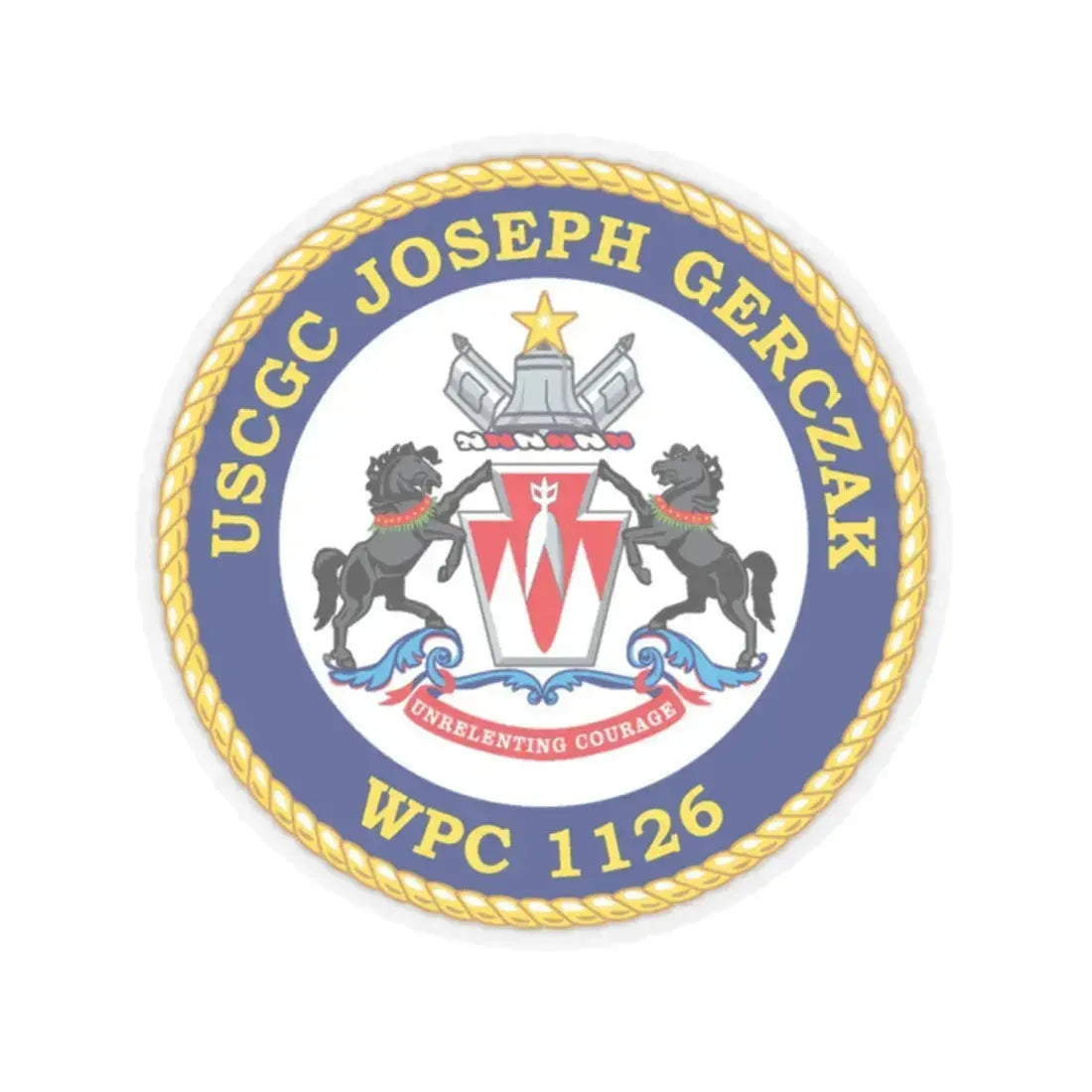 USCGC JOSEPH GERCZAK WPC 1126 (U.S. Coast Guard) STICKER Vinyl Kiss-Cut Decal 2 Inch Transparent - The Sticker Space
