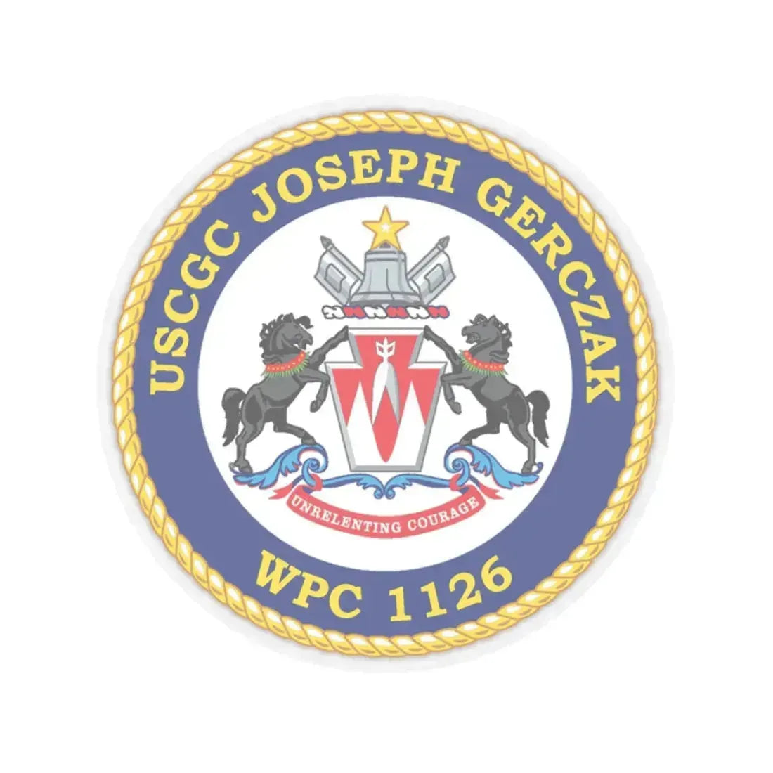 USCGC JOSEPH GERCZAK WPC 1126 (U.S. Coast Guard) STICKER Vinyl Kiss-Cut Decal 4 Inch Transparent - The Sticker Space