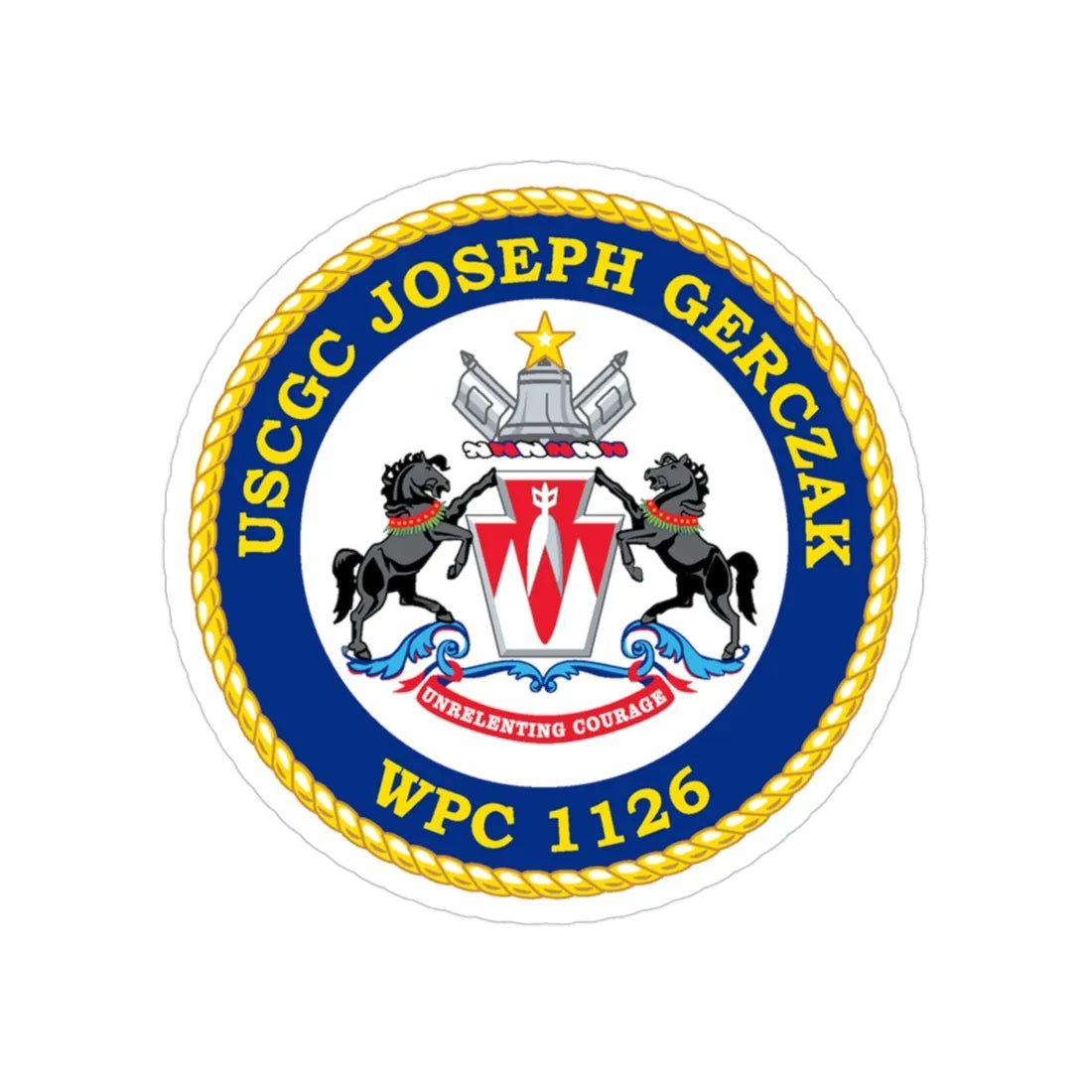 USCGC JOSEPH GERCZAK WPC 1126 (U.S. Coast Guard) Transparent STICKER Die-Cut Vinyl Decal 3 Inch - The Sticker Space