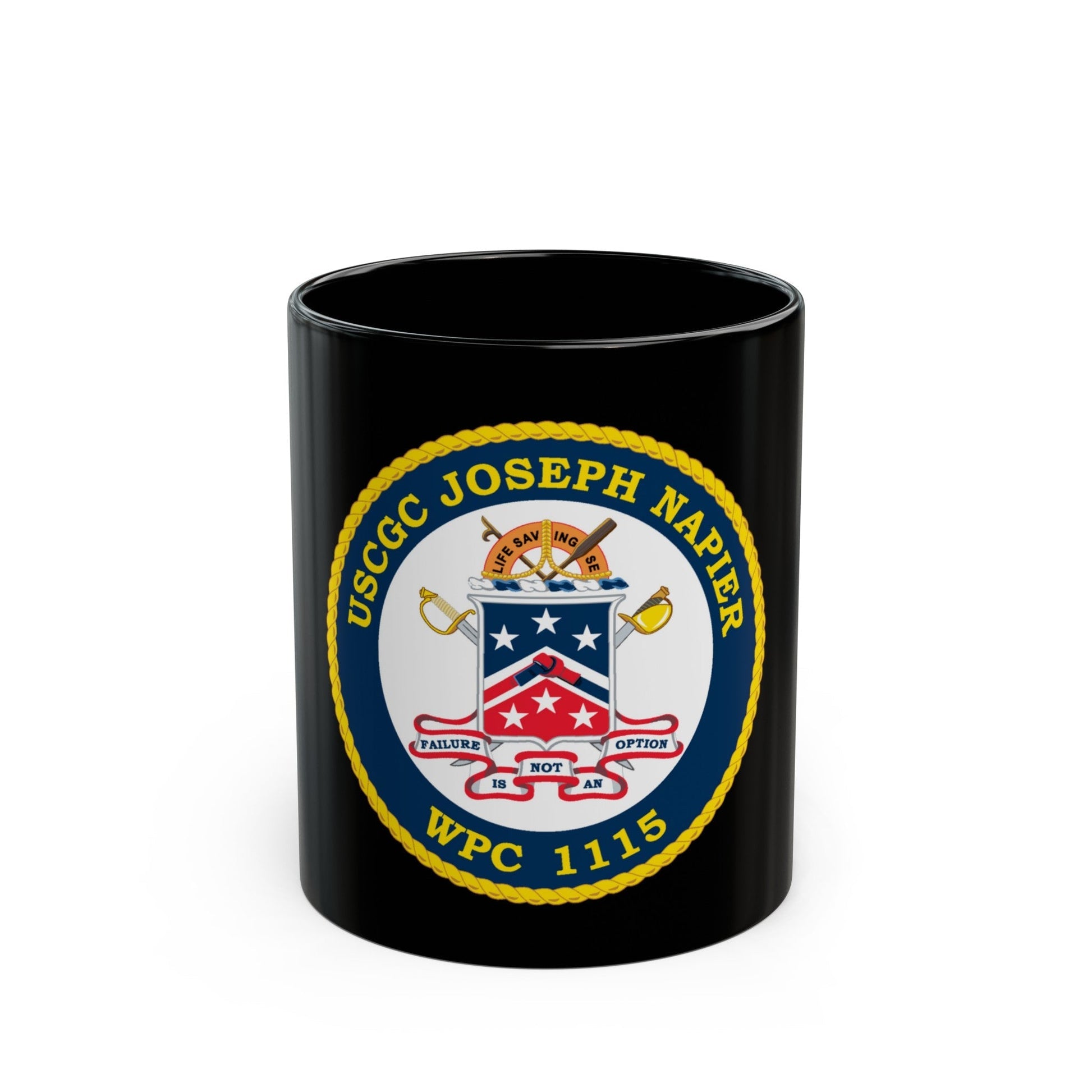 USCGC Joseph Napier WPC 115 (U.S. Coast Guard) Black Coffee Mug-11oz-The Sticker Space