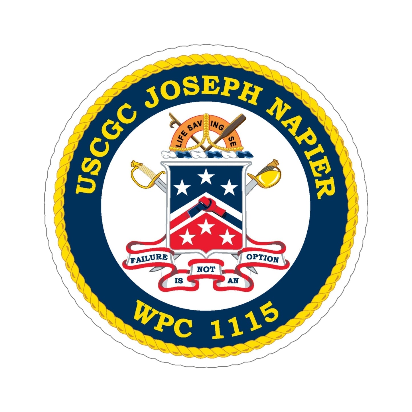 USCGC Joseph Napier WPC 115 (U.S. Coast Guard) STICKER Vinyl Die-Cut Decal-6 Inch-The Sticker Space