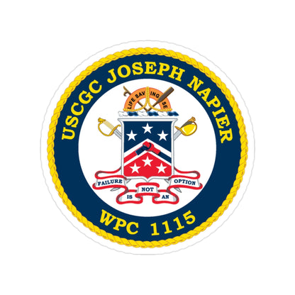 USCGC Joseph Napier WPC 115 (U.S. Coast Guard) Transparent STICKER Die-Cut Vinyl Decal-2 Inch-The Sticker Space