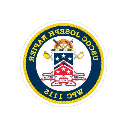USCGC Joseph Napier WPC 115 (U.S. Coast Guard) REVERSE PRINT Transparent Die-Cut STICKER 5 Inch Die-Cut Transparent - The Sticker Space