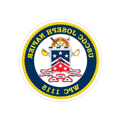 USCGC Joseph Napier WPC 115 (U.S. Coast Guard) REVERSE PRINT Transparent Die-Cut STICKER 6 Inch Die-Cut Transparent - The Sticker Space