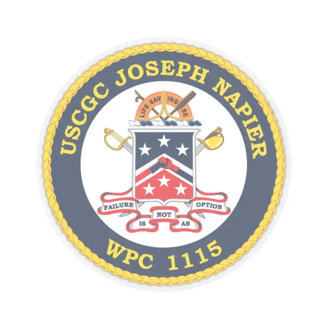 USCGC Joseph Napier WPC 115 (U.S. Coast Guard) STICKER Vinyl Kiss-Cut Decal 2 Inch Transparent - The Sticker Space
