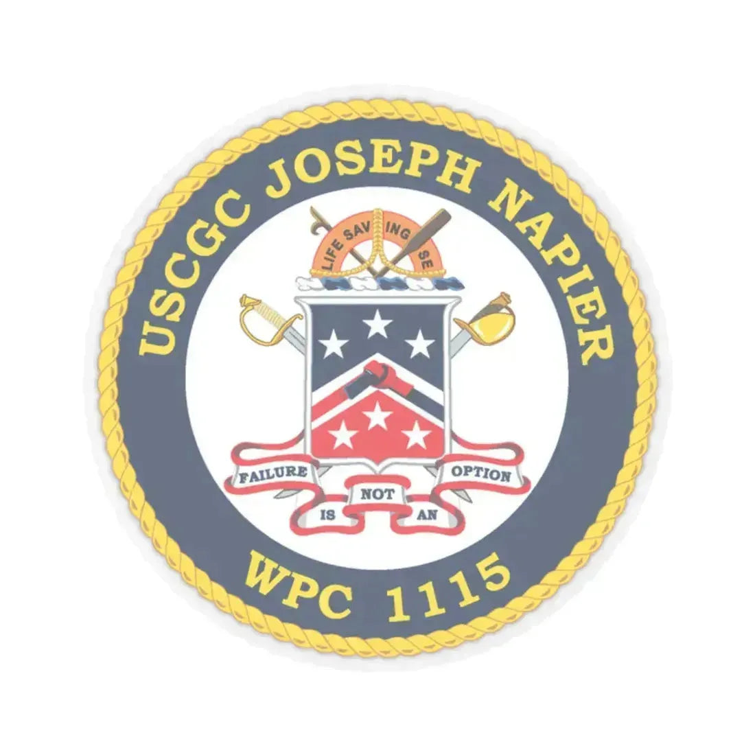 USCGC Joseph Napier WPC 115 (U.S. Coast Guard) STICKER Vinyl Kiss-Cut Decal 2 Inch Transparent - The Sticker Space