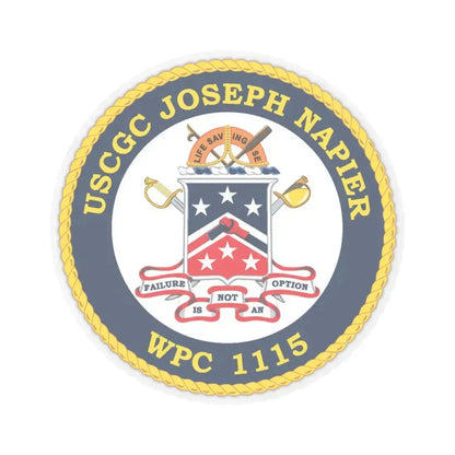 USCGC Joseph Napier WPC 115 (U.S. Coast Guard) STICKER Vinyl Kiss-Cut Decal 4 Inch Transparent - The Sticker Space