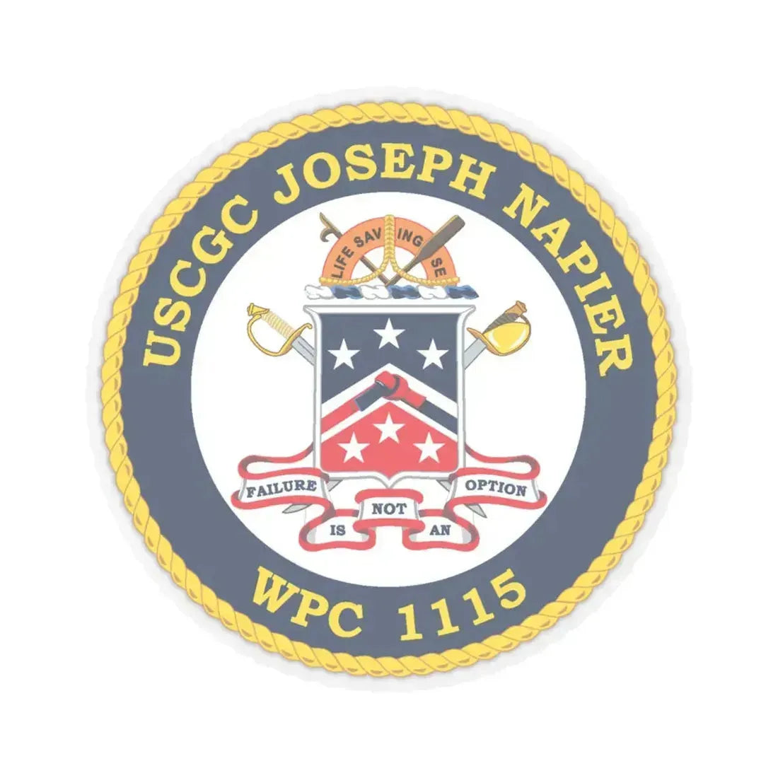 USCGC Joseph Napier WPC 115 (U.S. Coast Guard) STICKER Vinyl Kiss-Cut Decal 6 Inch Transparent - The Sticker Space