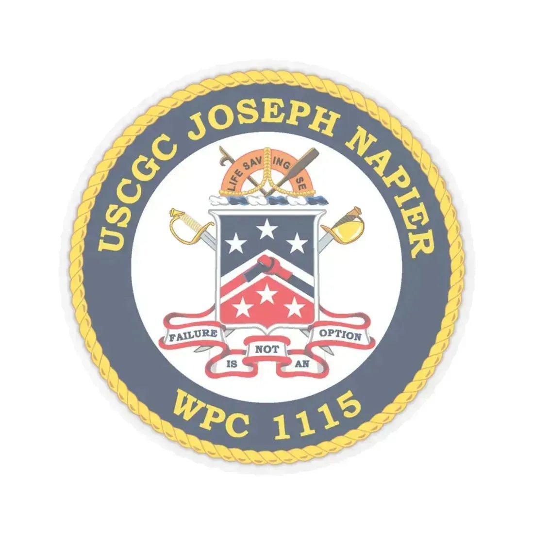 USCGC Joseph Napier WPC 115 (U.S. Coast Guard) STICKER Vinyl Kiss-Cut Decal 6 Inch Transparent - The Sticker Space