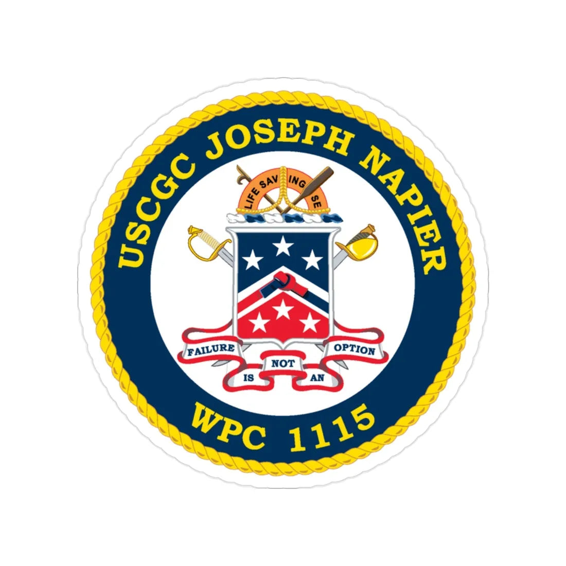 USCGC Joseph Napier WPC 115 (U.S. Coast Guard) Transparent STICKER Die-Cut Vinyl Decal 2 Inch - The Sticker Space