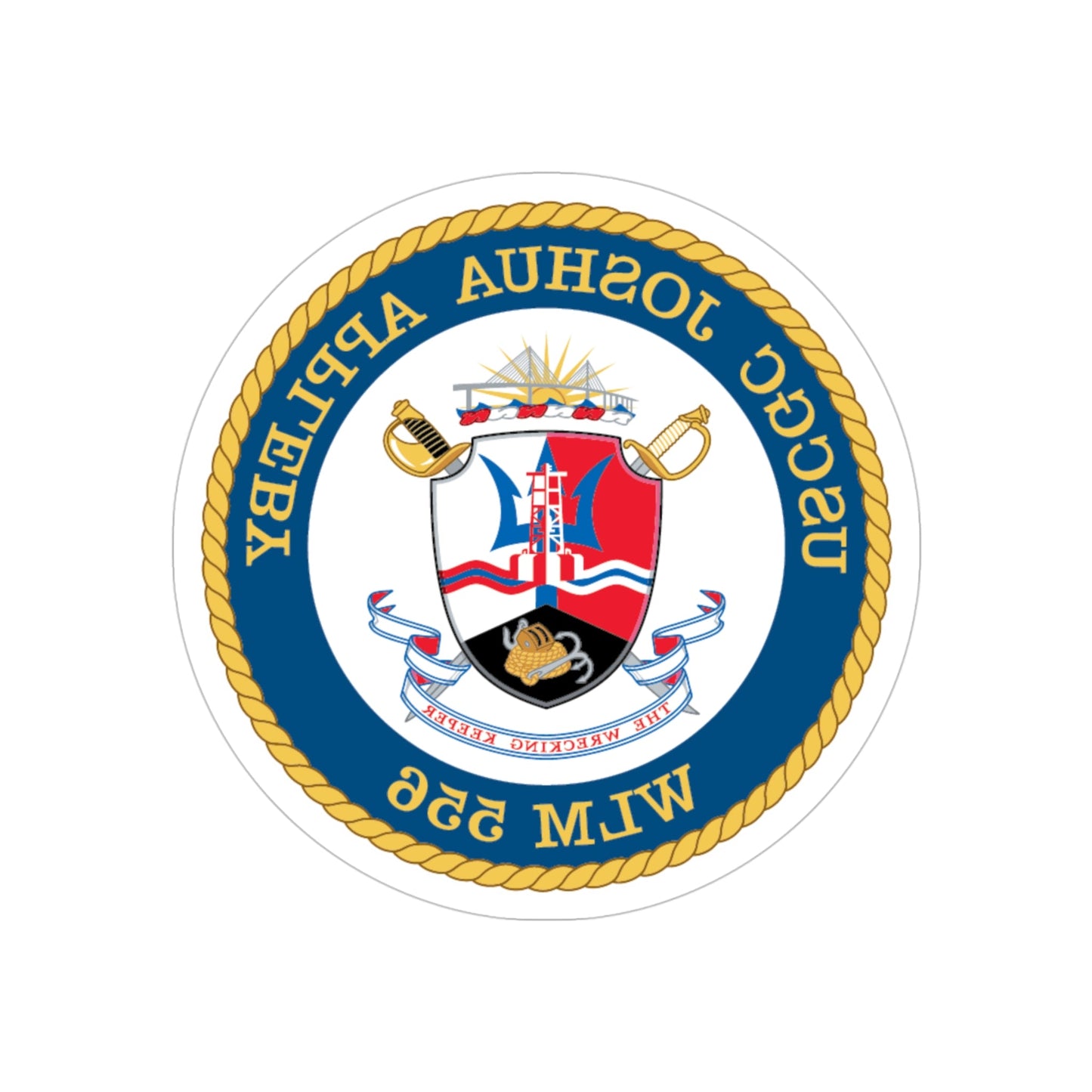 USCGC Joshua Appleby WLM 556 (U.S. Coast Guard) REVERSE PRINT Transparent STICKER-4" × 4"-The Sticker Space