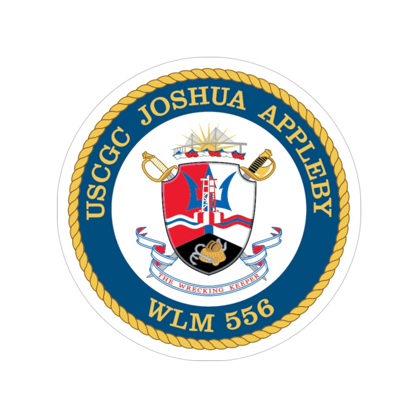 USCGC Joshua Appleby WLM 556 (U.S. Coast Guard) Transparent STICKER Die-Cut Vinyl Decal-3 Inch-The Sticker Space