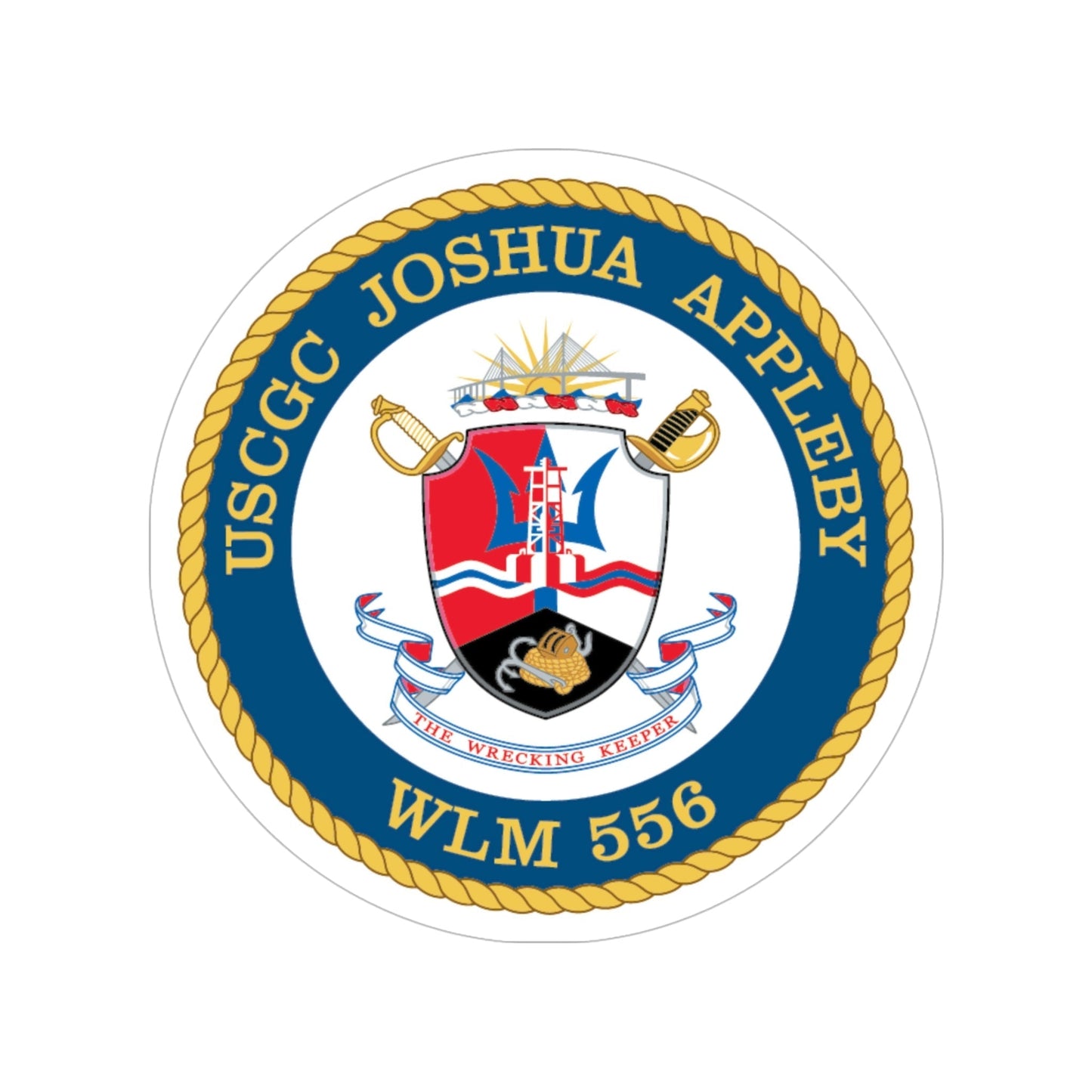 USCGC Joshua Appleby WLM 556 (U.S. Coast Guard) Transparent STICKER Die-Cut Vinyl Decal-5 Inch-The Sticker Space