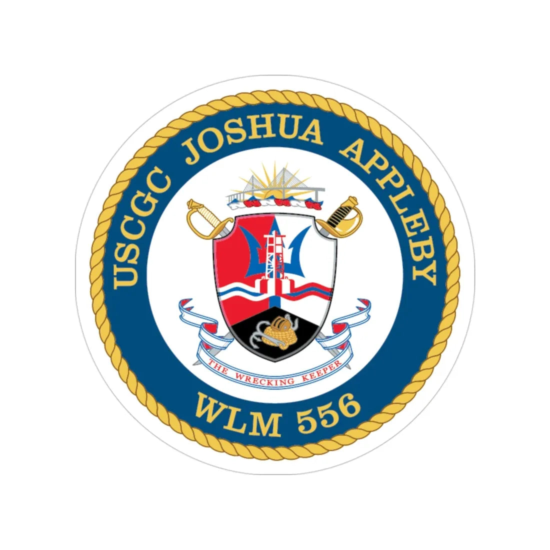 USCGC Joshua Appleby WLM 556 (U.S. Coast Guard) Transparent STICKER Die-Cut Vinyl Decal 3 Inch - The Sticker Space