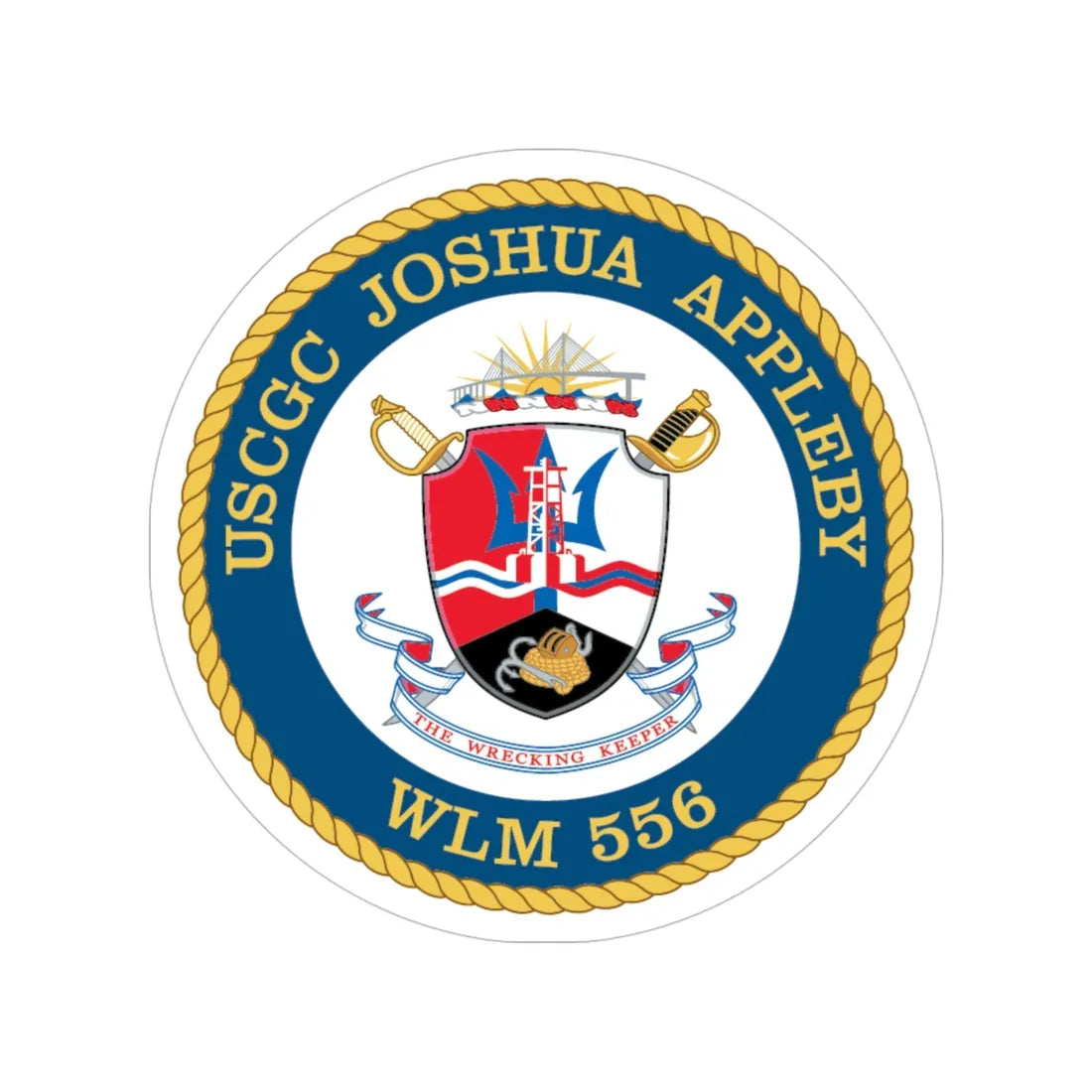 USCGC Joshua Appleby WLM 556 (U.S. Coast Guard) Transparent STICKER Die-Cut Vinyl Decal 4 Inch - The Sticker Space