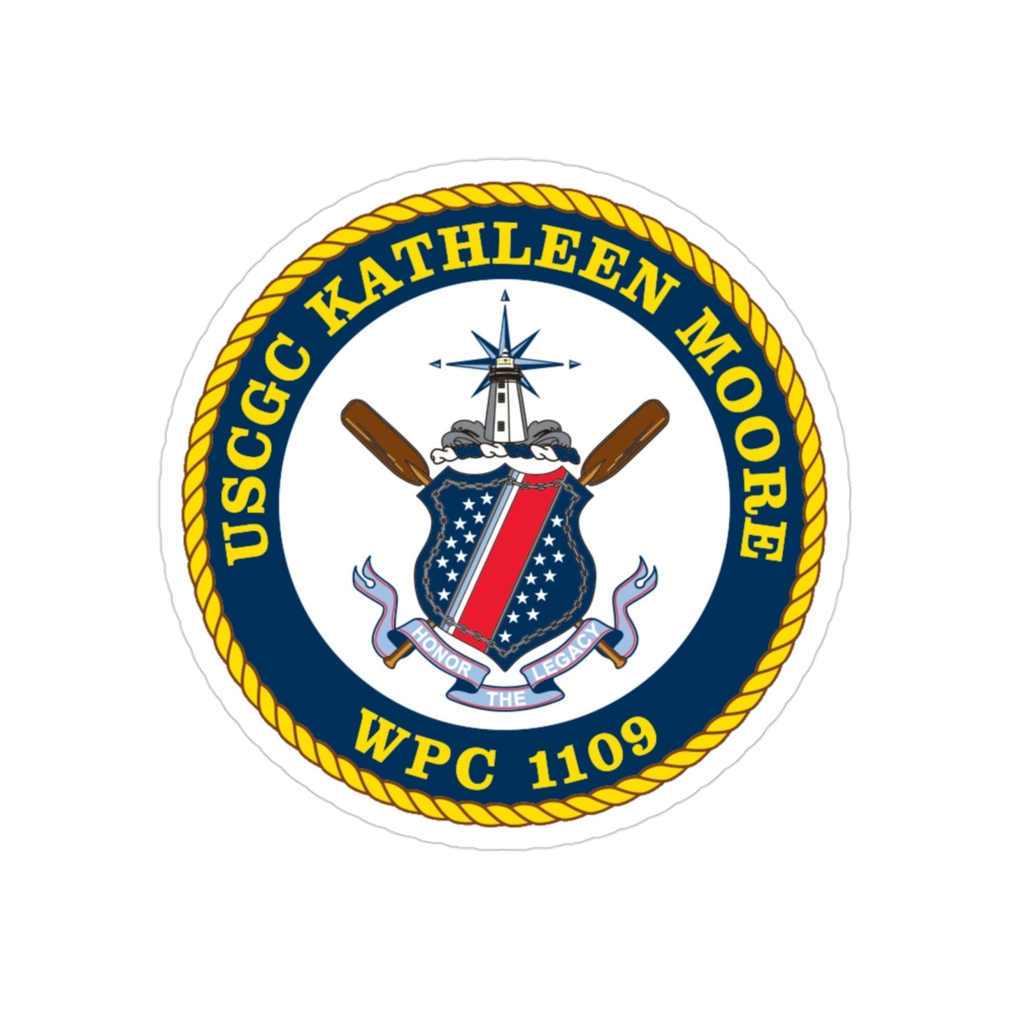 USCGC Kathleen Moore (U.S. Coast Guard) Transparent STICKER Die-Cut Vinyl Decal-3 Inch-The Sticker Space