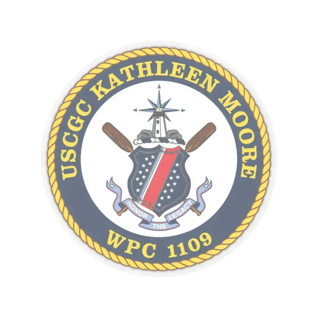 USCGC Kathleen Moore (U.S. Coast Guard) STICKER Vinyl Kiss-Cut Decal 4 Inch Transparent - The Sticker Space