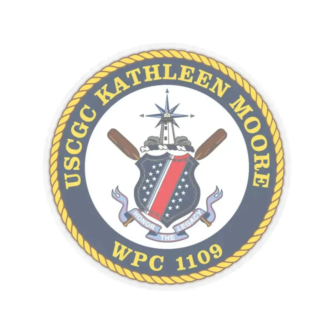 USCGC Kathleen Moore (U.S. Coast Guard) STICKER Vinyl Kiss-Cut Decal 6 Inch Transparent - The Sticker Space
