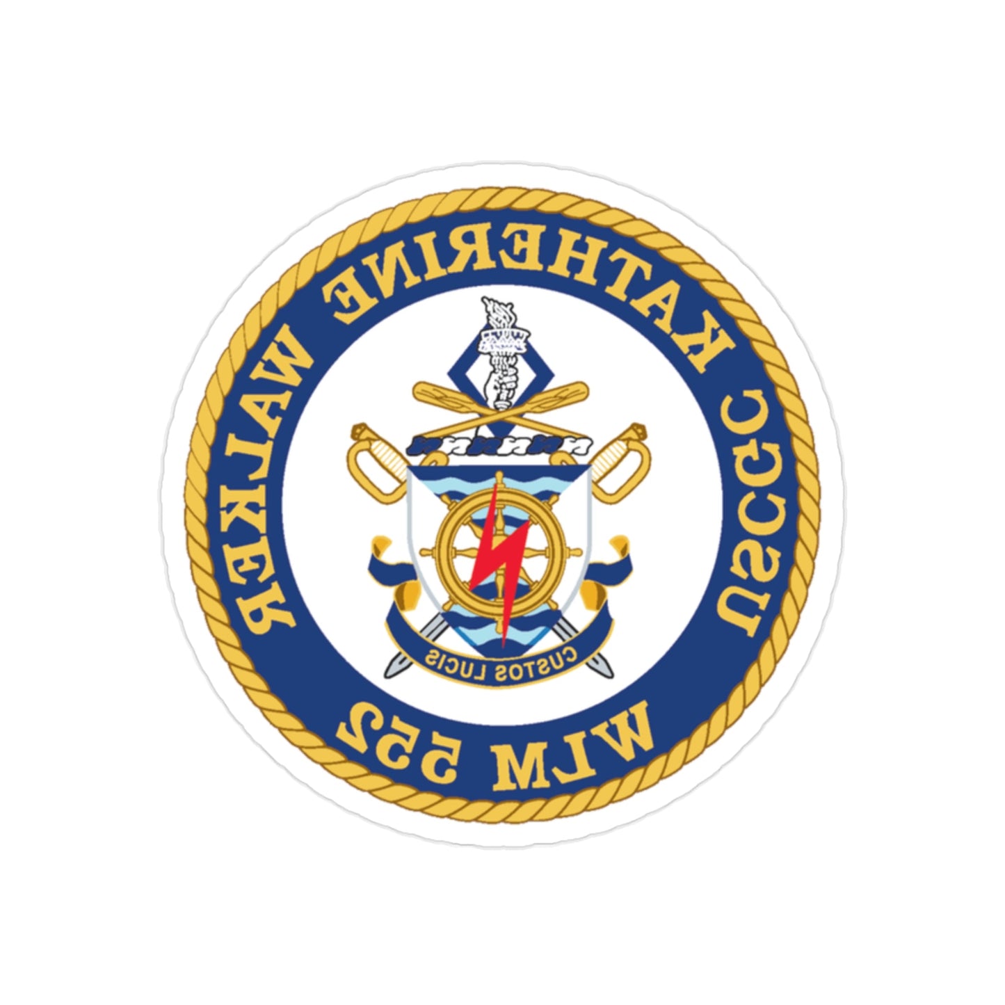 USCGC Kathrine Walker WLM 552 (U.S. Coast Guard) REVERSE PRINT Transparent STICKER-2" × 2"-The Sticker Space