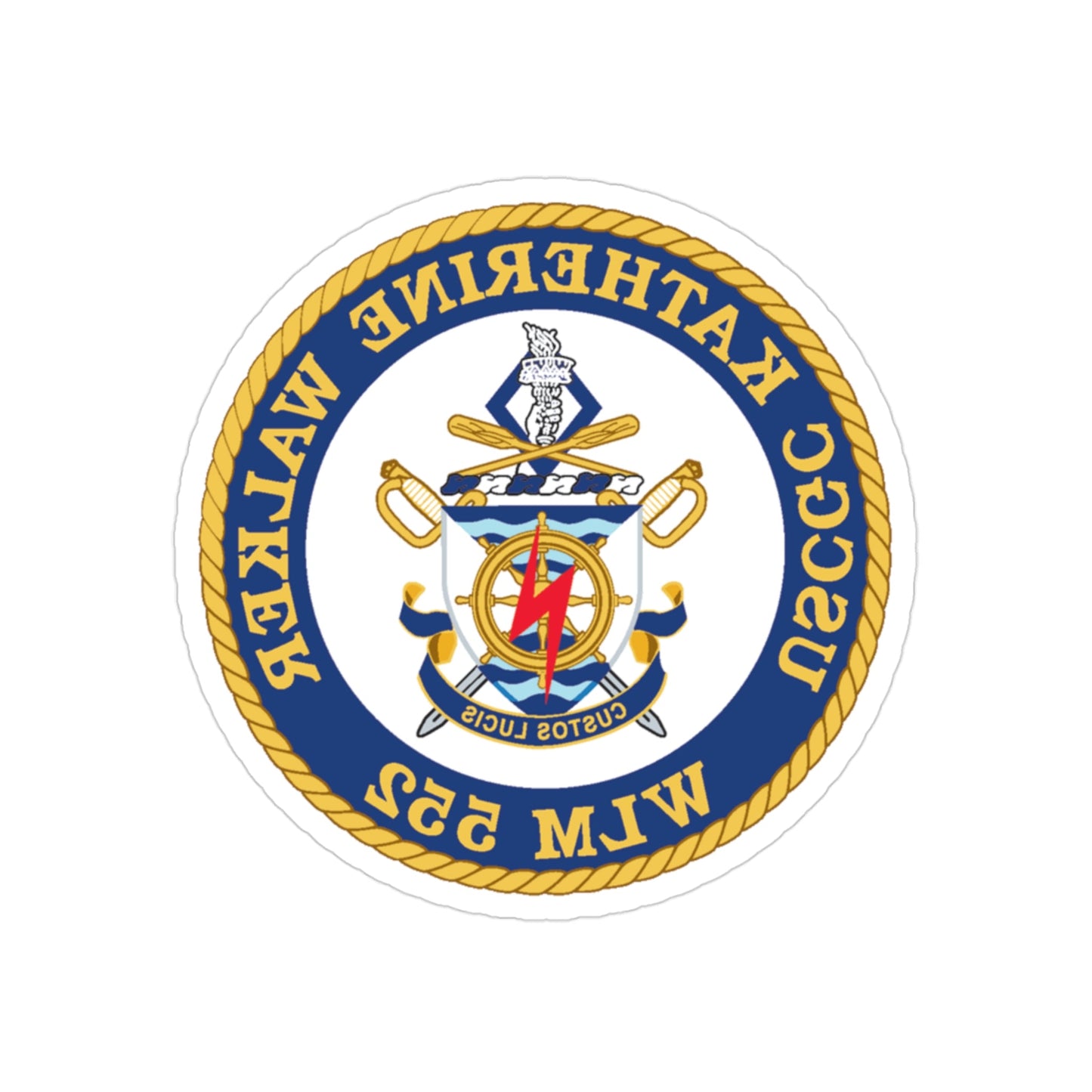 USCGC Kathrine Walker WLM 552 (U.S. Coast Guard) REVERSE PRINT Transparent STICKER-3" × 3"-The Sticker Space