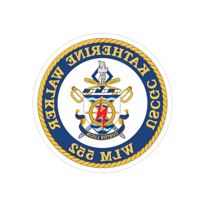 USCGC Kathrine Walker WLM 552 (U.S. Coast Guard) REVERSE PRINT Transparent Die-Cut STICKER 2 Inch Die-Cut Transparent - The Sticker Space