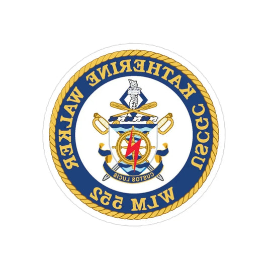 USCGC Kathrine Walker WLM 552 (U.S. Coast Guard) REVERSE PRINT Transparent Die-Cut STICKER 2 Inch Die-Cut Transparent - The Sticker Space