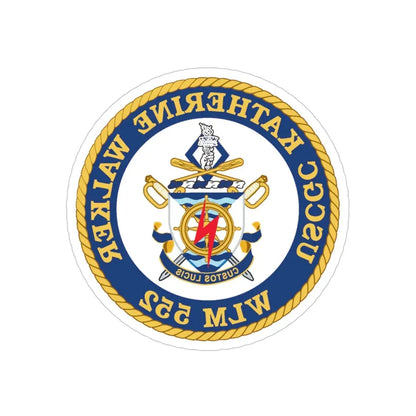 USCGC Kathrine Walker WLM 552 (U.S. Coast Guard) REVERSE PRINT Transparent Die-Cut STICKER 4 Inch Die-Cut Transparent - The Sticker Space