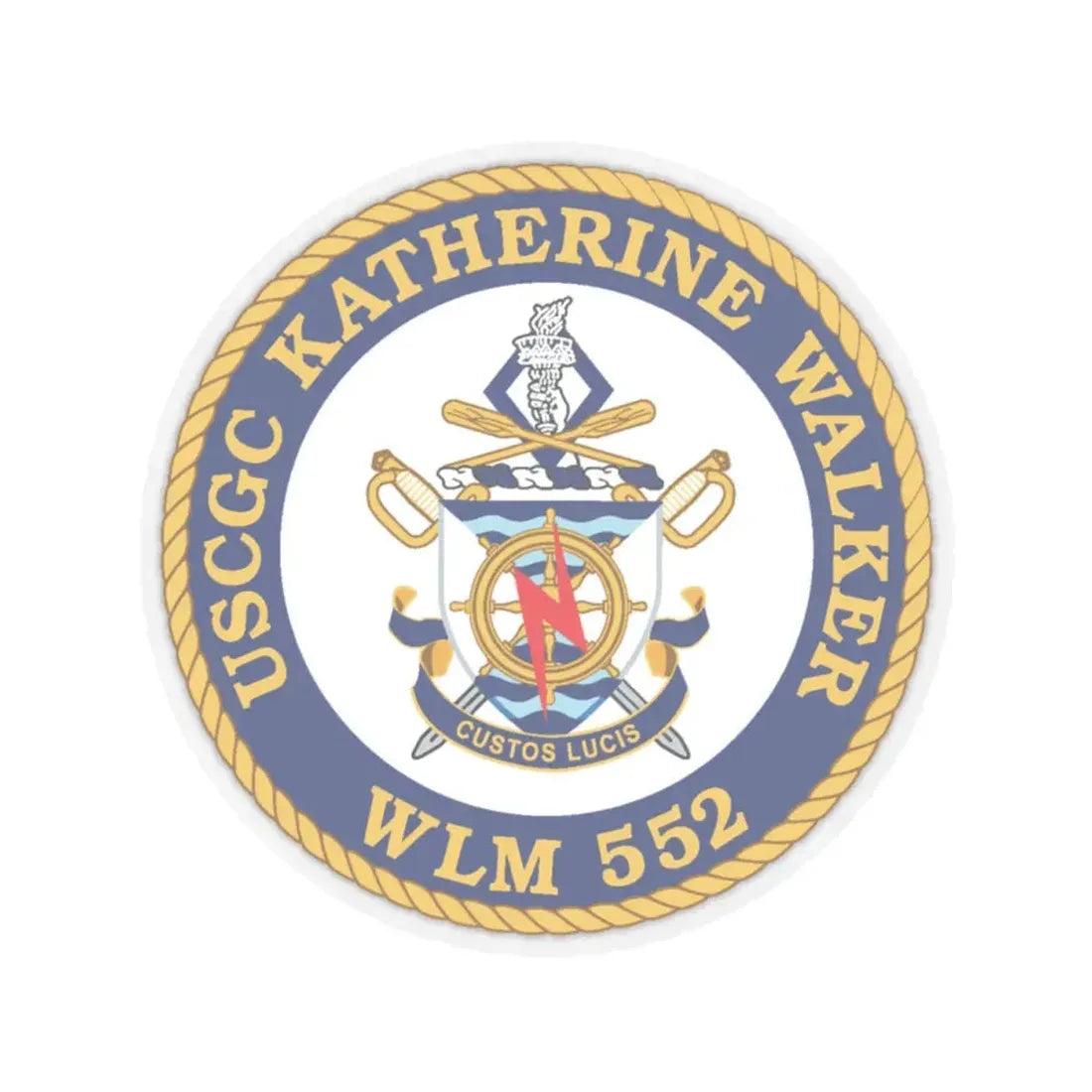 USCGC Kathrine Walker WLM 552 (U.S. Coast Guard) STICKER Vinyl Kiss-Cut Decal 4 Inch Transparent - The Sticker Space