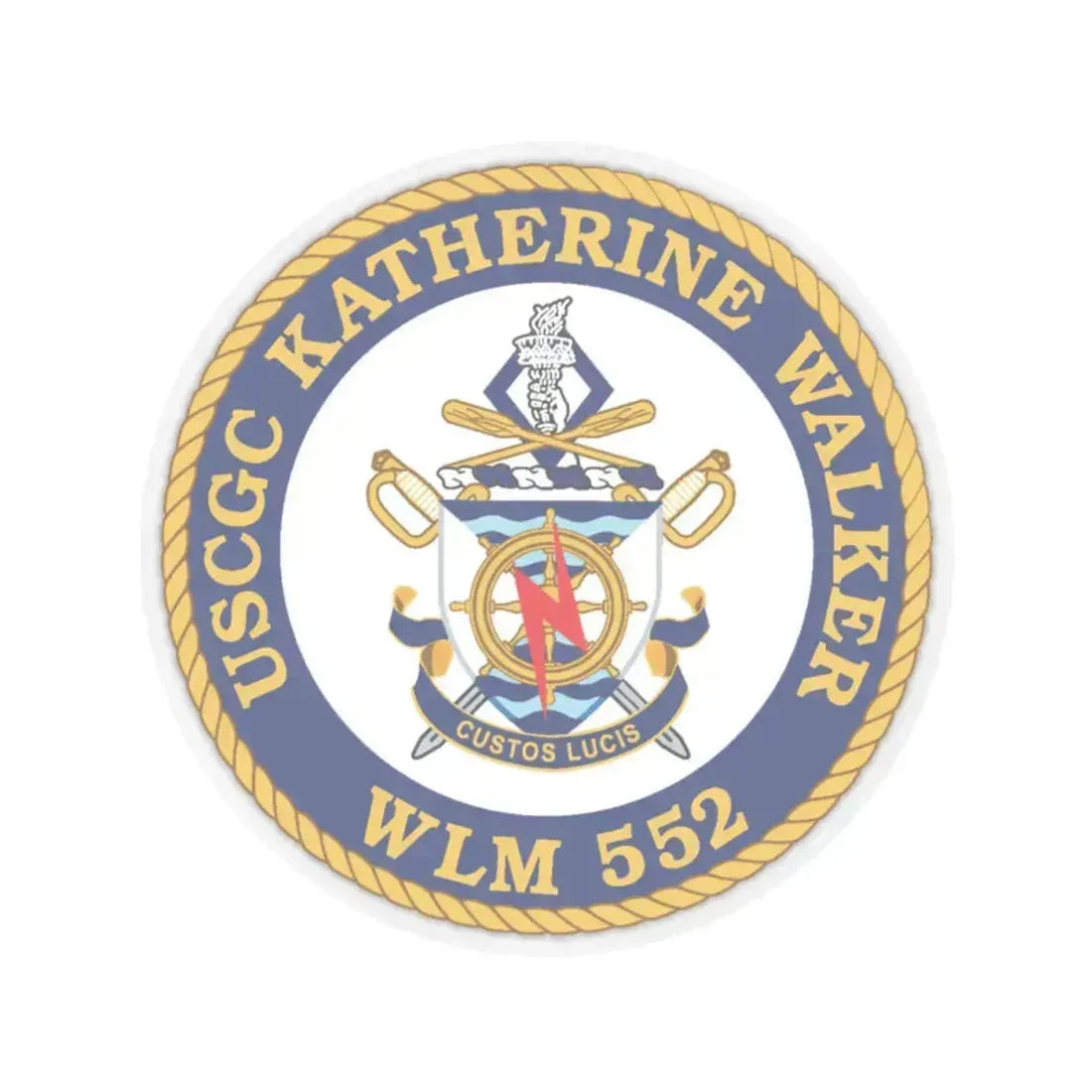 USCGC Kathrine Walker WLM 552 (U.S. Coast Guard) STICKER Vinyl Kiss-Cut Decal 4 Inch Transparent - The Sticker Space