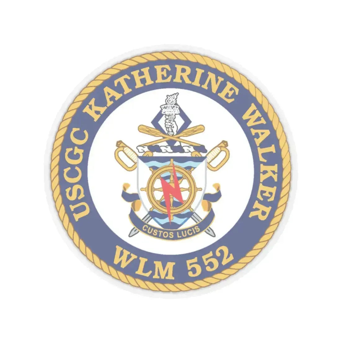 USCGC Kathrine Walker WLM 552 (U.S. Coast Guard) STICKER Vinyl Kiss-Cut Decal 4 Inch Transparent - The Sticker Space