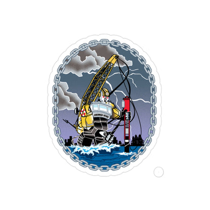 USCGC KENNEBEC (U.S. Coast Guard) REVERSE PRINT Transparent STICKER-2" × 2"-The Sticker Space