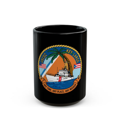 USCGC Key Largo WPB 1324 1 (U.S. Coast Guard) Black Coffee Mug-15oz-The Sticker Space