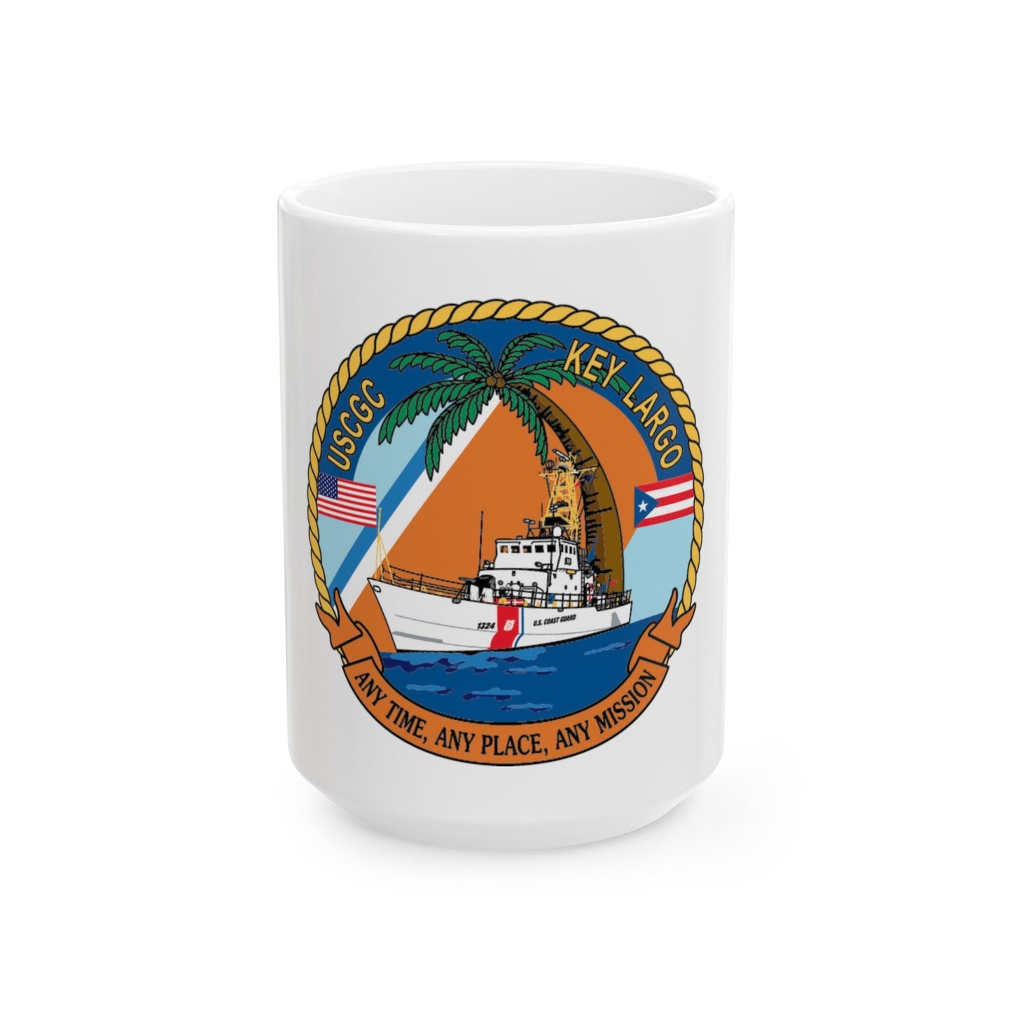 USCGC Key Largo WPB 1324 1 (U.S. Coast Guard) White Coffee Mug-15oz-The Sticker Space