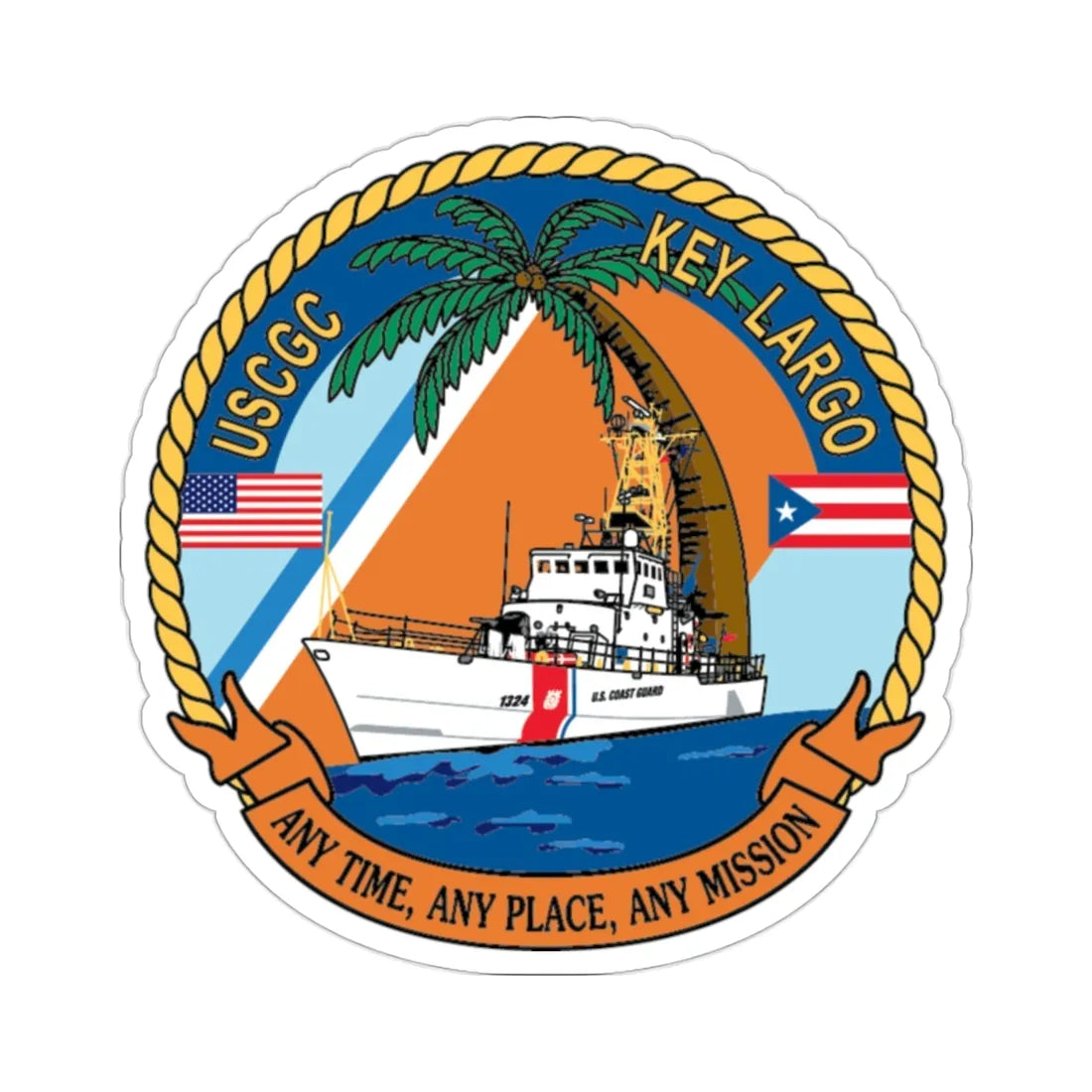USCGC Key Largo WPB 1324 1 (U.S. Coast Guard) STICKER Vinyl Die-Cut Decal 2 Inch - The Sticker Space
