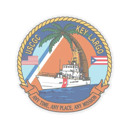 USCGC Key Largo WPB 1324 1 (U.S. Coast Guard) STICKER Vinyl Kiss-Cut Decal 4 Inch Transparent - The Sticker Space