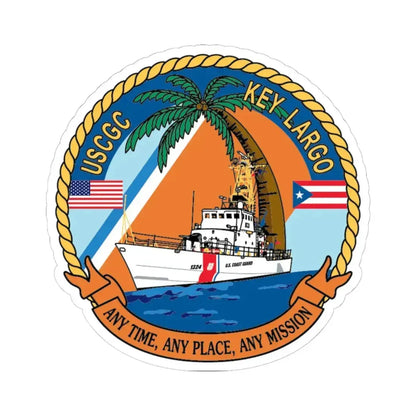 USCGC Key Largo WPB 1324 1 (U.S. Coast Guard) STICKER Vinyl Kiss-Cut Decal 6 Inch White - The Sticker Space