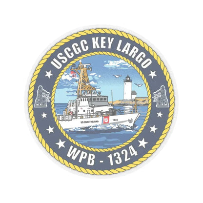 USCGC Key Largo WPB 1324 (U.S. Coast Guard) STICKER Vinyl Kiss-Cut Decal 4 Inch Transparent - The Sticker Space
