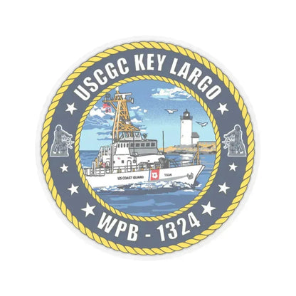 USCGC Key Largo WPB 1324 (U.S. Coast Guard) STICKER Vinyl Kiss-Cut Decal 4 Inch Transparent - The Sticker Space