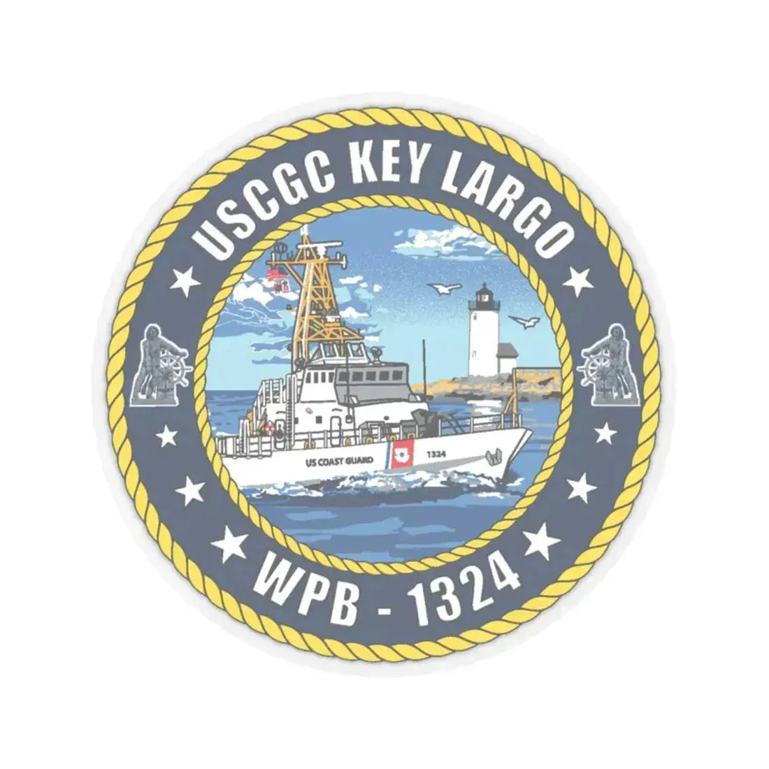 USCGC Key Largo WPB 1324 (U.S. Coast Guard) STICKER Vinyl Kiss-Cut Decal 6 Inch Transparent - The Sticker Space